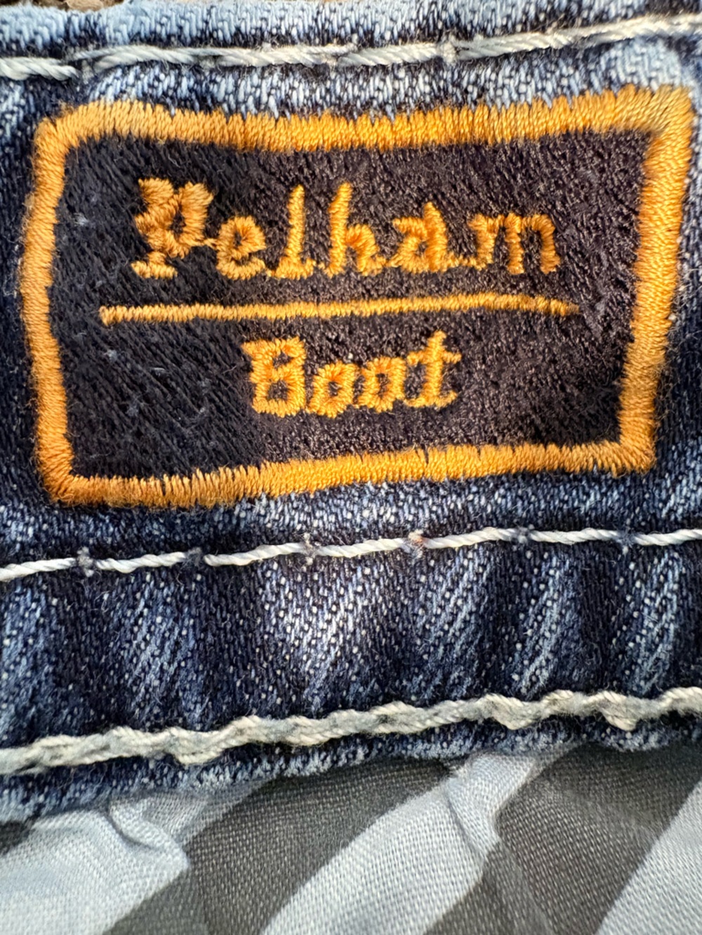 Rock Revival Jeans Sz36 Bootcut Distressed Fleur De Lis Embroidered Thick Stitch - Picture 14 of 16